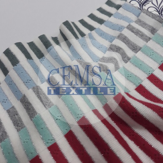 Transfer Rib Fabric | 95% Cot 5% Lurex | 19-499/1 Cemsa Textile
