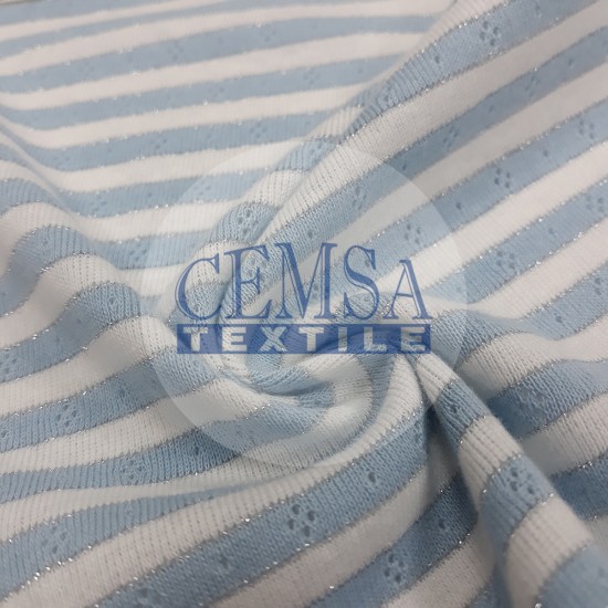 Transfer Rib Fabric | 95% Cotton 5% Lurex | 19-499 Cemsa Textile