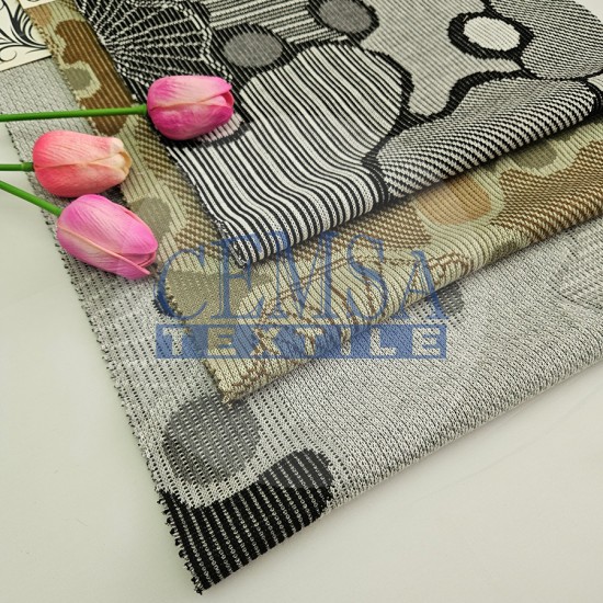 Knitted Jacquard Fabric 65% Polyester 35% Viscose | 5/027-08 Cemsa Textile