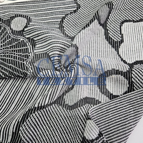 Knitted Jacquard Fabric 65% Polyester 35% Viscose | 5/027-21 Cemsa Textile