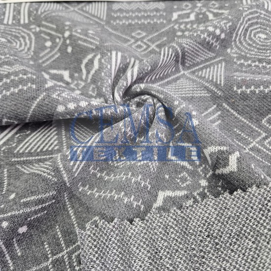 Knitted Jacquard Fabric 55% Polyester 33% Cotton 12% Viscose | 5/030-05 Cemsa Textile