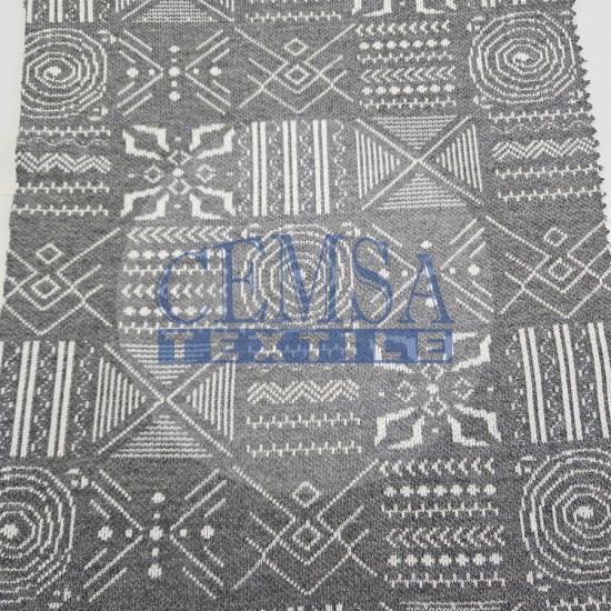 Knitted Jacquard Fabric 55% Polyester 33% Cotton 12% Viscose | 5/030-05 Cemsa Textile