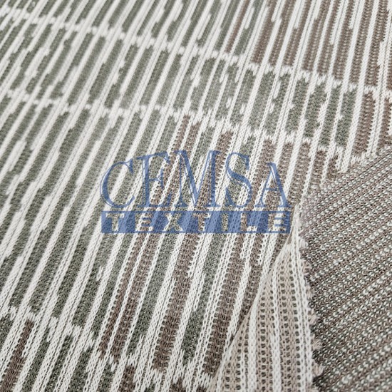 Knitted Jacquard Fabric 59% Polyester 22% Viscose 19% Cotton  | 5/039-08 Cemsa Textile