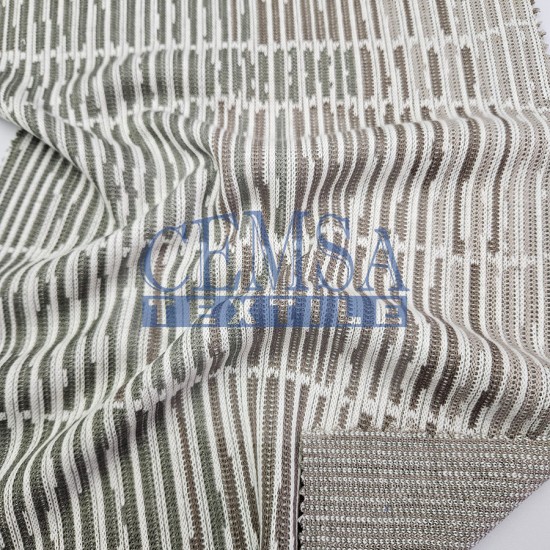 Knitted Jacquard Fabric 59% Polyester 22% Viscose 19% Cotton  | 5/039-08 Cemsa Textile