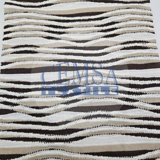 Knitted Jacquard Fabric 50% Polyester 48% Cotton 2% Elastan | YM00087 Cemsa Textile