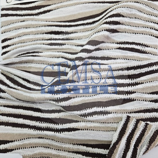 Knitted Jacquard Fabric 50% Polyester 48% Cotton 2% Elastan | YM00087 Cemsa Textile
